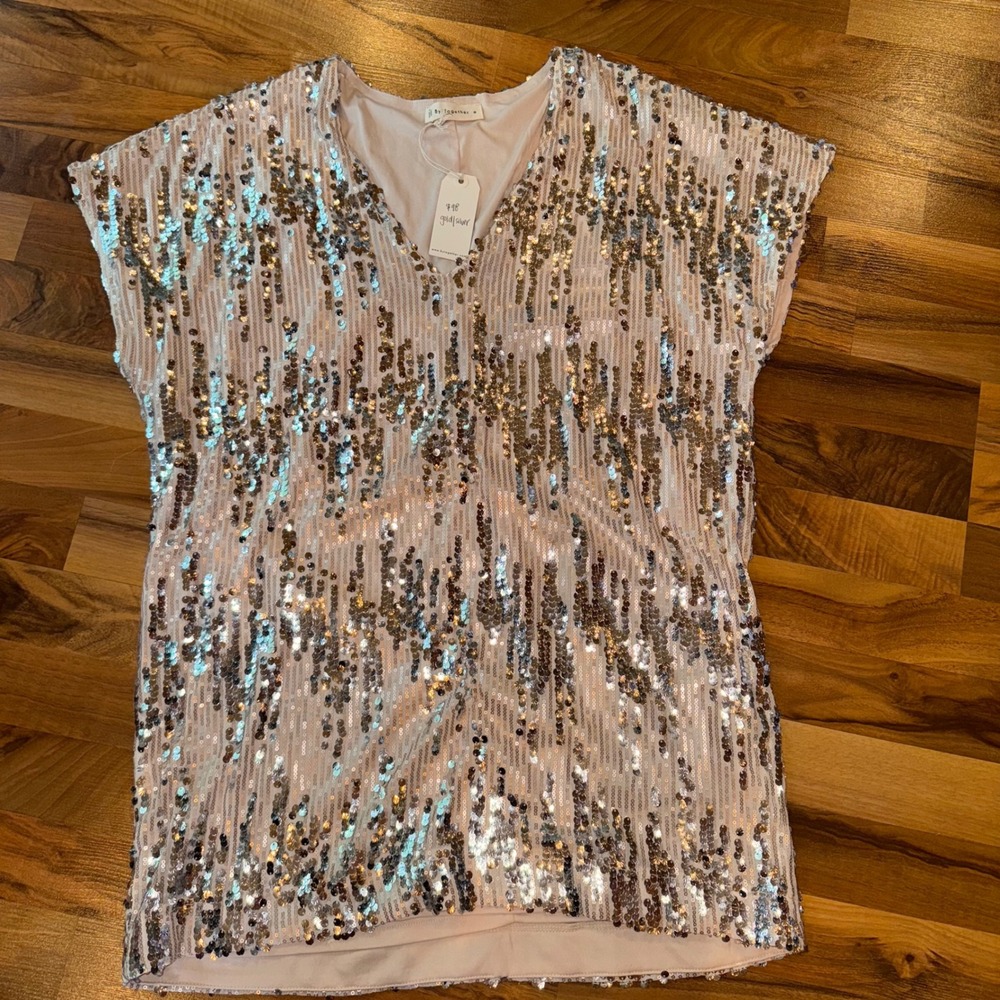 By Together Sequin Dress Silver and Gold